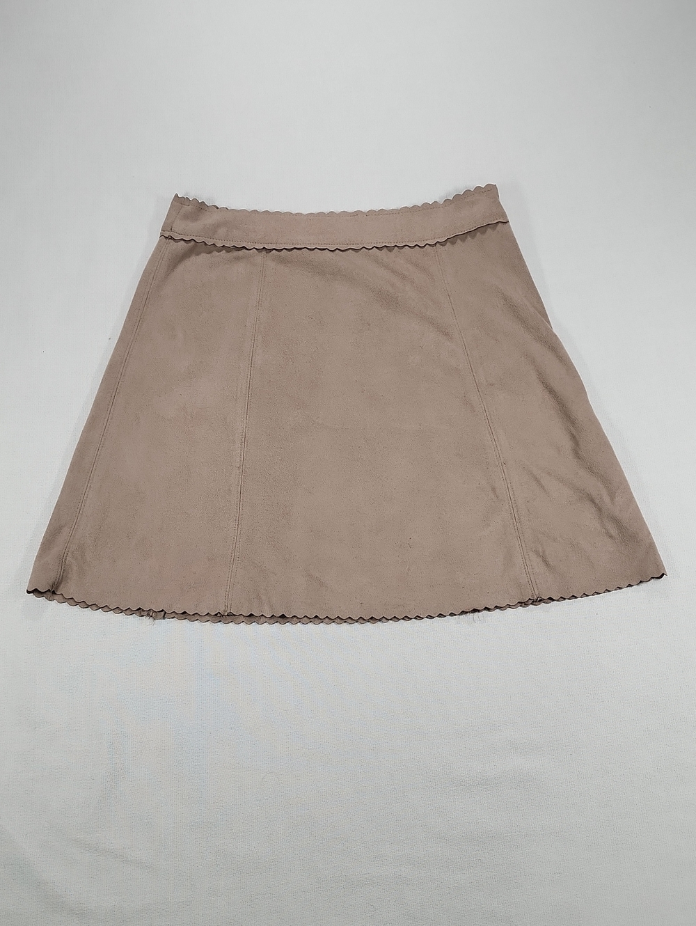 Altar'd State Taupe Scalloped A-Line Mini Skirt